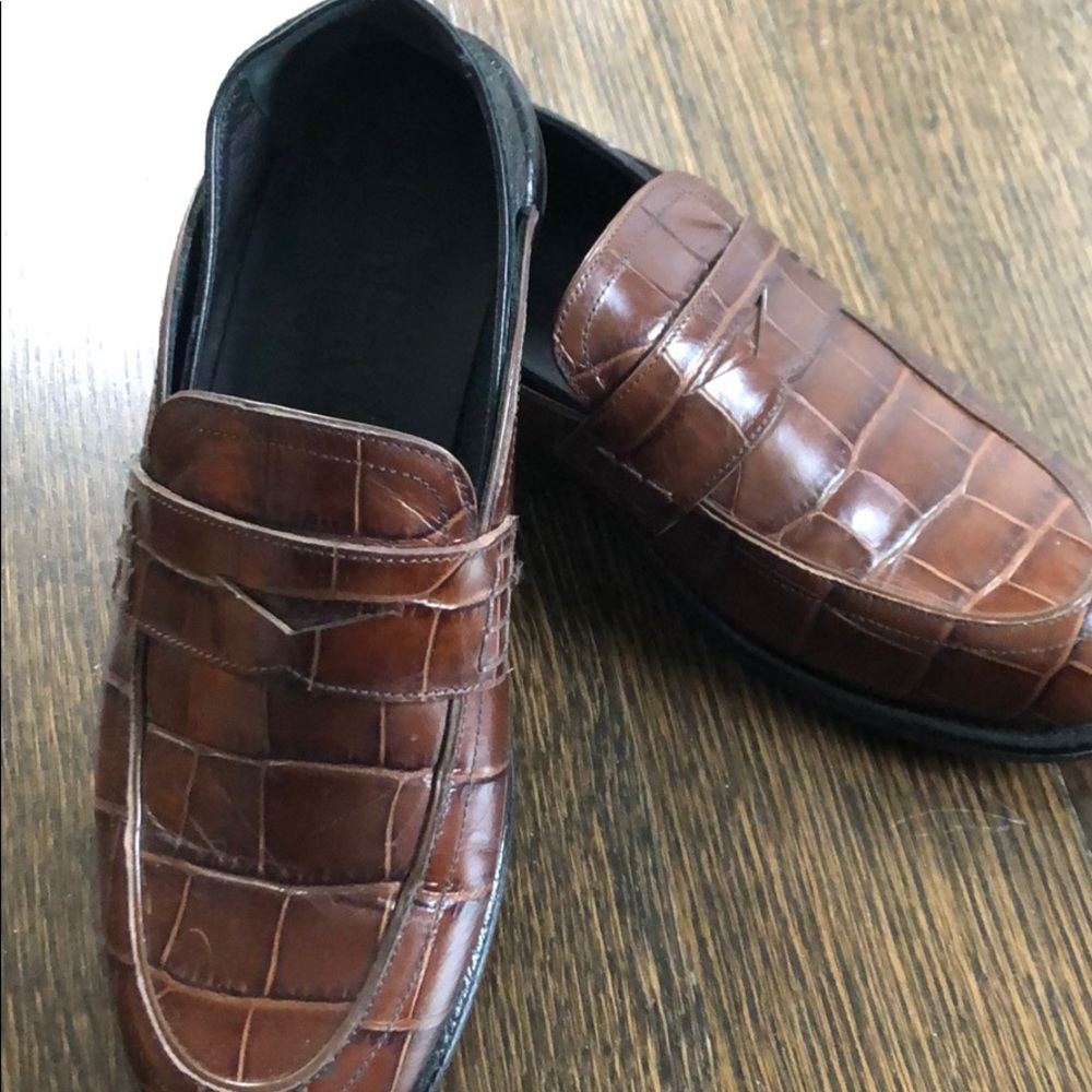 Loewe brown/black leather loafer